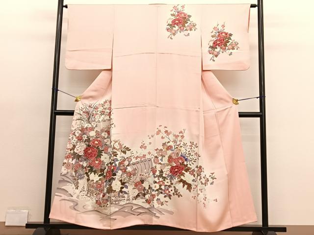 平和屋着物■訪問着 友禅 宝船花文 暈し染め 正絹 逸品 BAAX2180hv
