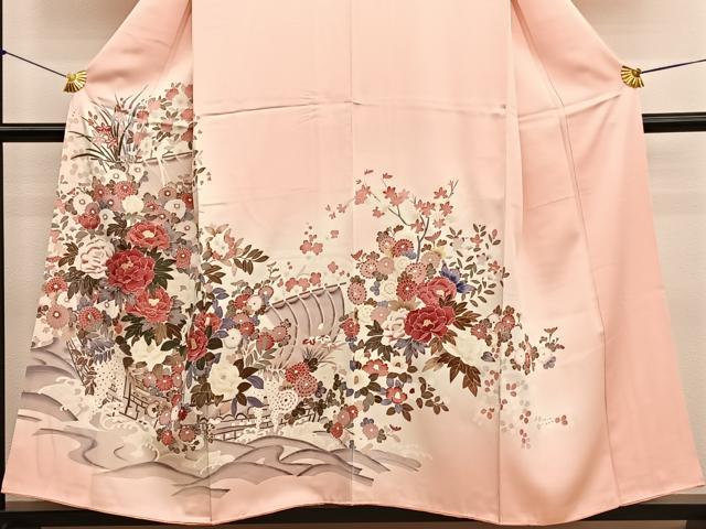 平和屋着物■訪問着 友禅 宝船花文 暈し染め 正絹 逸品 BAAX2180hv