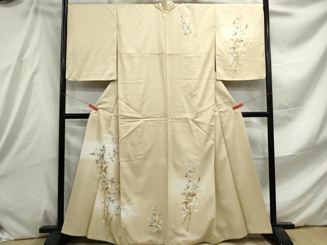 平和屋着物■訪問着 手描き 枝葉文 暈し染め 金彩 洗える着物 DABE8834qa