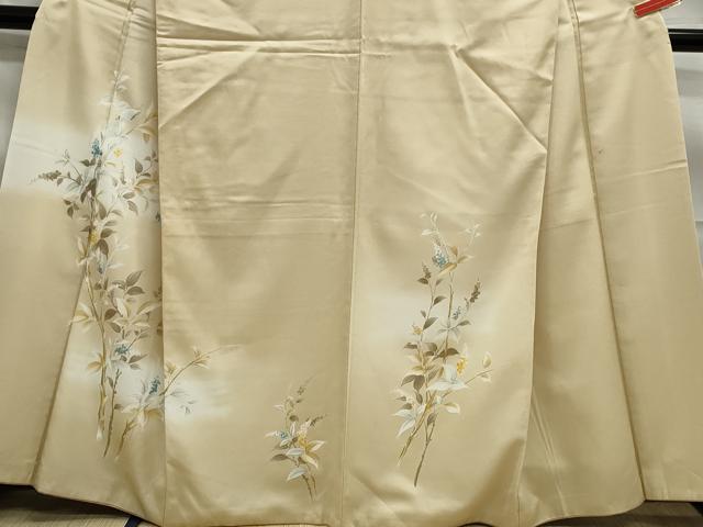 平和屋着物■訪問着 手描き 枝葉文 暈し染め 金彩 洗える着物 DABE8834qa