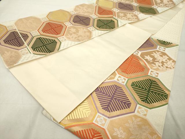 平和屋着物◎六通柄袋帯 唐織 蜀甲紋 金糸 正絹 逸品 DABE7873cd