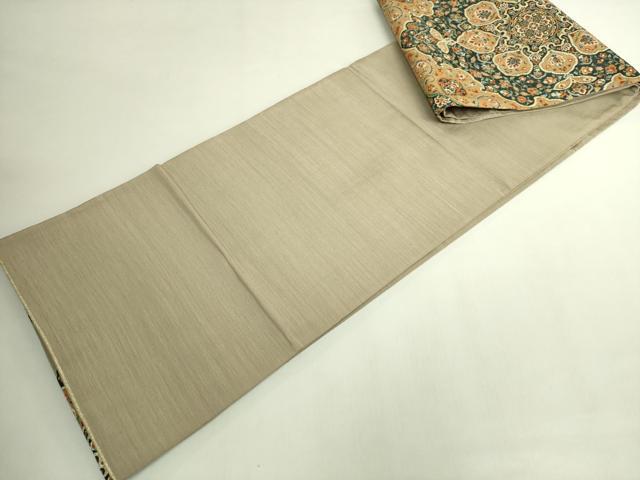 平和屋本店●最高級 明綴れ 袋帯 正倉院花文 銀糸 白橡色地 逸品 DZAB6635kh6