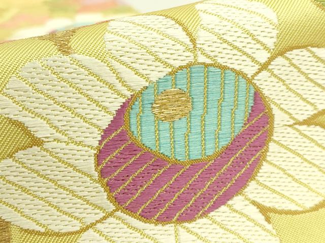 平和屋本店●極上 1854年創業 帯屋捨松 六通柄袋帯 唐織 北欧唐草 金銀糸 証紙・反端付き 逸品 新品 DZAB6614kh6