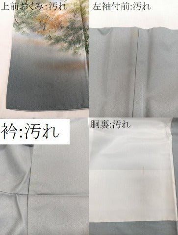 平和屋着物■豪華色留袖 手描き 風景文 暈し染め 金彩 正絹 逸品 CABF8169xi