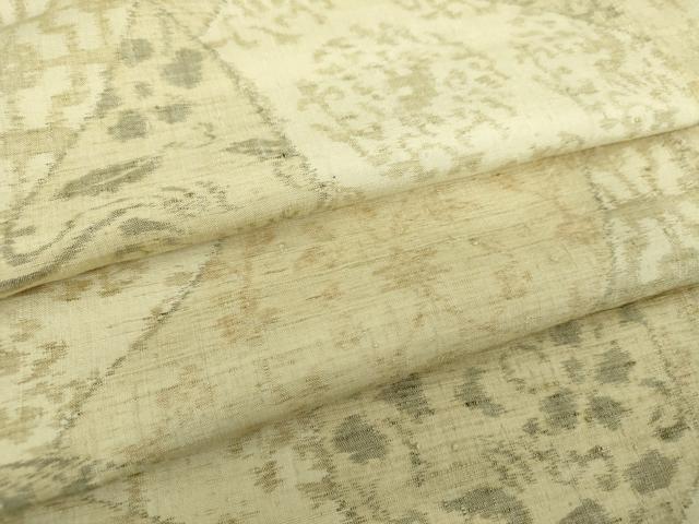 平和屋着物●上質な紬 切嵌花文 正絹 逸品 DABE5356ps