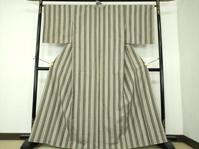 平和屋着物●上質な紬 間道 正絹 逸品 未使用 DABE5355ps