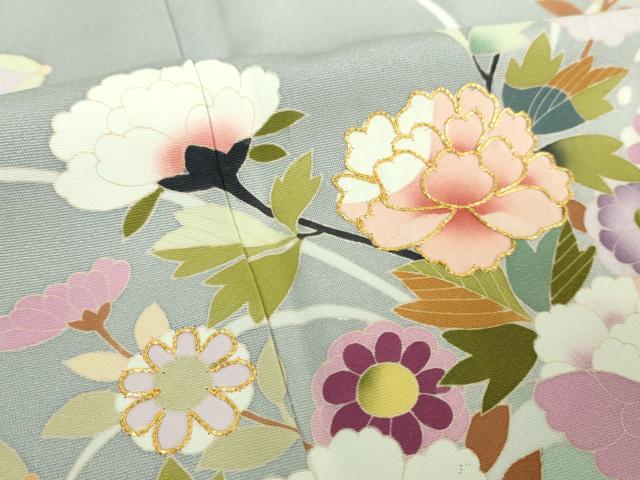 平和屋着物●訪問着 作家物 駒刺繍 鏡裏花文 暈し染め 金彩 正絹 逸品 DABE5446ps