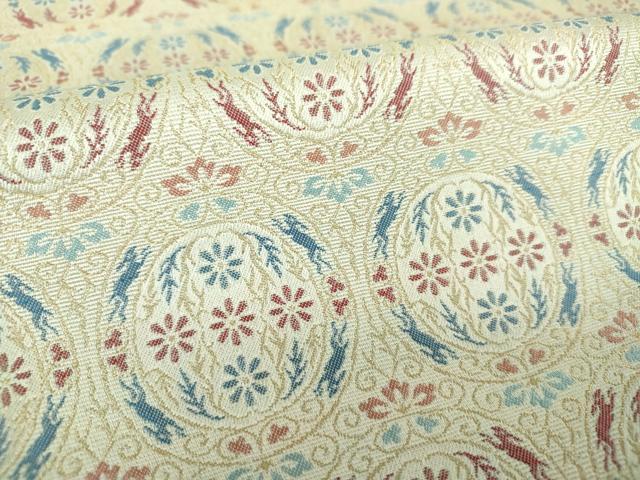 平和屋着物●九寸開き名古屋帯 花丸文 金糸 正絹 逸品 DABE5455ps