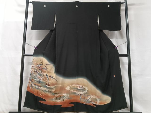 平和屋着物■豪華黒留袖 作家物 鴛鴦文 暈し染め 正絹 逸品 CABF5107xe