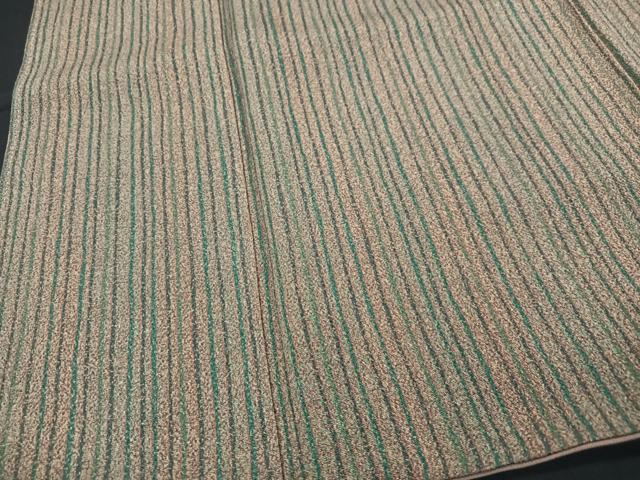 平和屋着物■上質な小紋 縞 鬼しぼ縮緬 正絹 逸品 CABF5104xe