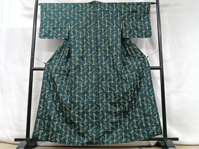 平和屋着物■上質な紬 草花文 正絹 逸品 CABF5105xe