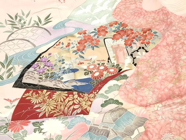 平和屋着物■豪華振袖 地紙花文 暈し染め 金銀彩 正絹 逸品 DABE7932cd