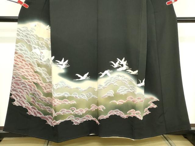 平和屋着物■豪華黒留袖 群鶴 暈し染め 金彩 正絹 逸品 DABF4009cd