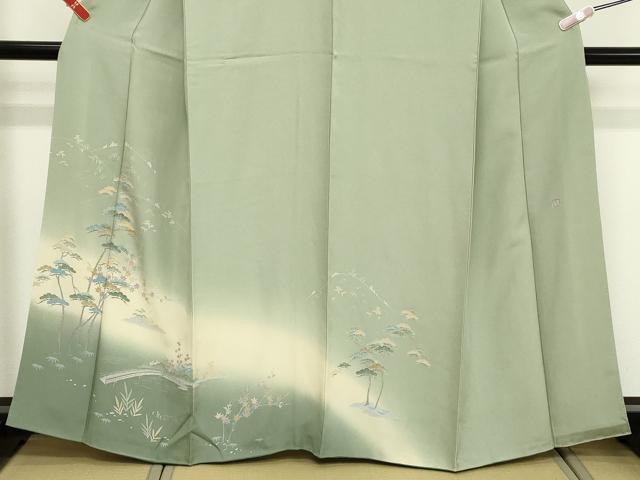 平和屋着物■訪問着 友禅 作家物 風景枝松文 暈し染め 正絹 逸品 DABF4053cd