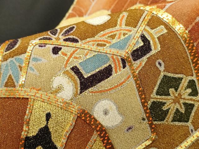 平和屋着物■豪華黒留袖 駒刺繍 宝尽くし片輪車文 金彩 正絹 逸品 DABF4577qa