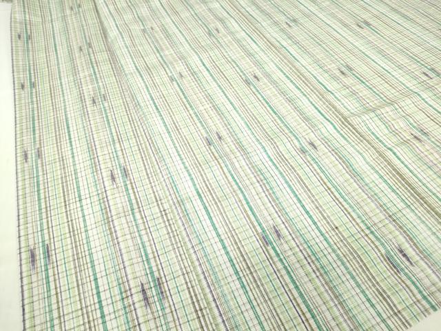 平和屋着物▽上質な紬 単衣 絣文 正絹 逸品 DABE4523az