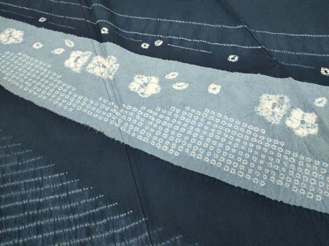 平和屋着物▽訪問着 単衣 紬地 絞り 流水花文 正絹 逸品 DABE4533az