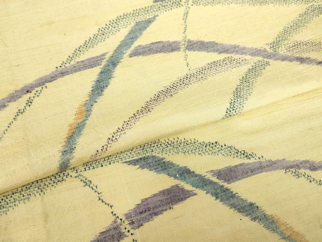 平和屋着物▽上質な紬 単衣 芝文 正絹 逸品 DABE4541az