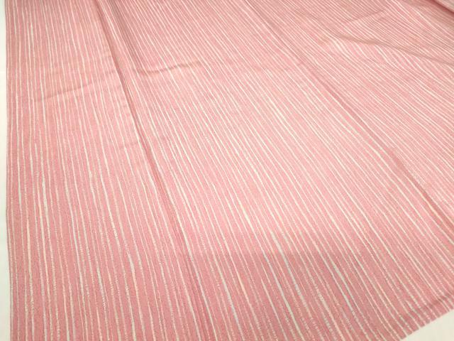 平和屋着物▽上質な小紋 単衣 縞 正絹 逸品 DABE4555az