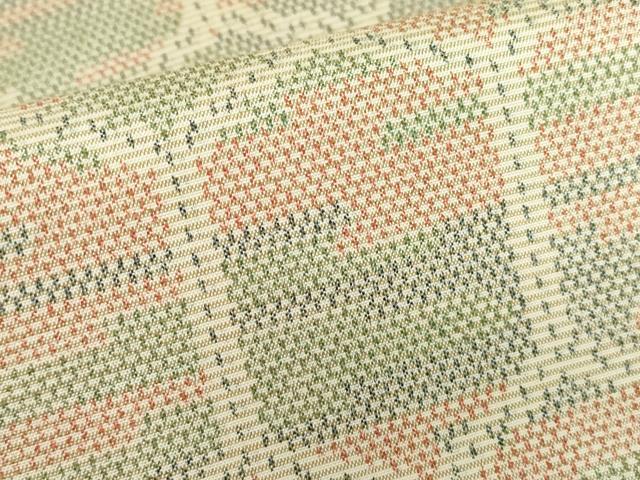 平和屋着物▽上質な紬 単衣 亀甲柄 正絹 逸品 DABE4546az