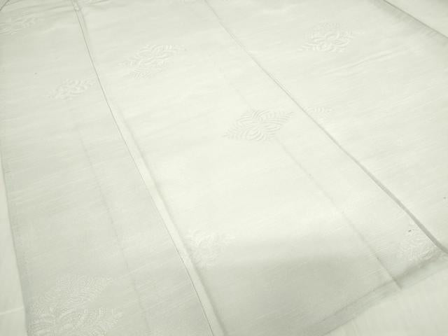 平和屋着物▽上質な色無地 単衣 菱花地紋 藍白色 正絹 逸品 DABE4549az