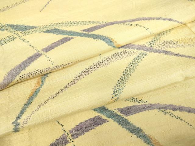 平和屋着物▽上質な紬 単衣 芝文 正絹 逸品 DABE4541az