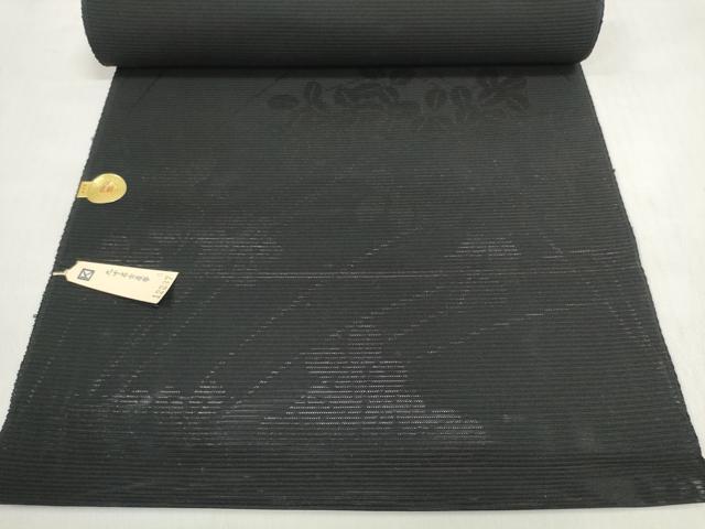 平和屋着物*夏物 西陣 織憲謹製 名古屋帯 帯反物 黒共帯 萩 証紙付き 逸品 未使用 DABD7939zzz