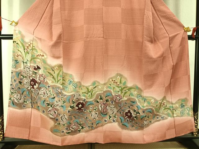 平和屋着物●訪問着 絞り 辻が花 暈し染め 正絹 逸品 AABI1543fy