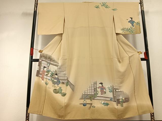 平和屋着物●訪問着 友禅 作家物 人物文 暈し染め 正絹 逸品 AABI1548fy