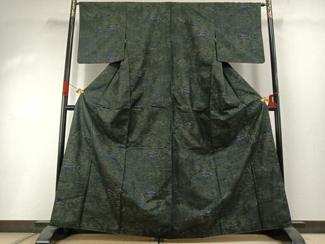 平和屋着物●本場大島紬 カタス7マルキ 風景文 正絹 逸品 AABI1547fy