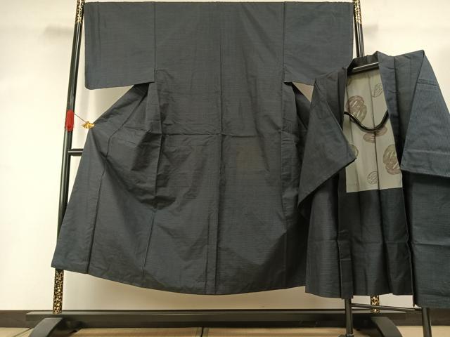 平和屋着物●男性 本場大島紬 アンサンブル 亀甲絣 正絹 逸品 AABI1540fy