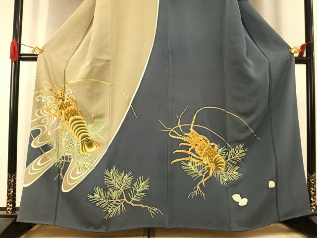 平和屋着物●訪問着 友禅 松 伊勢海老 金彩 正絹 逸品 AABI1541fy