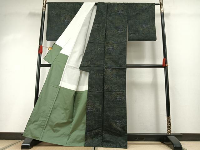 平和屋着物●本場大島紬 カタス7マルキ 風景文 正絹 逸品 AABI1547fy