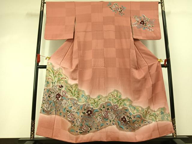 平和屋着物●訪問着 絞り 辻が花 暈し染め 正絹 逸品 AABI1543fy