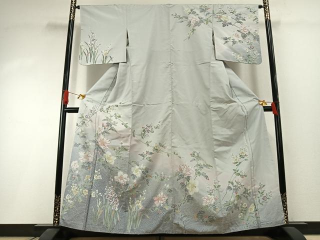 平和屋着物●本場大島紬 染大島 訪問着 枝花文 正絹 逸品 AABI1552fy