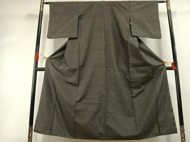 平和屋着物●上質な紬 格子 正絹 逸品 AABI1553fy