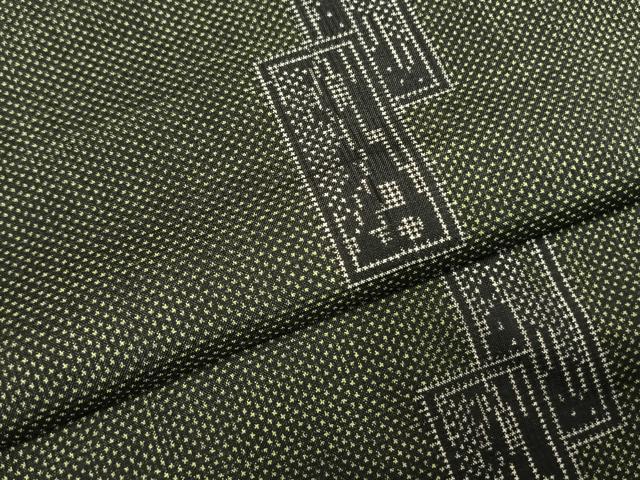 平和屋着物●本場大島紬 一元絣 色紙重ね文 正絹 逸品 未使用 AABI1564fy