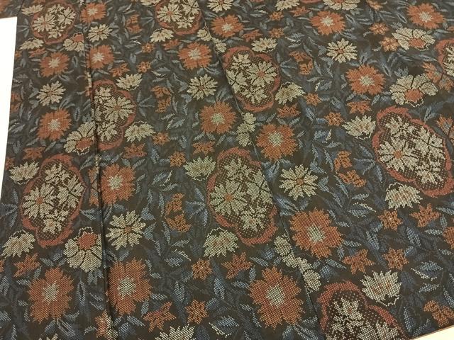 平和屋着物●本場大島紬 一元7マルキ 草花文 正絹 逸品 AABI1554fy