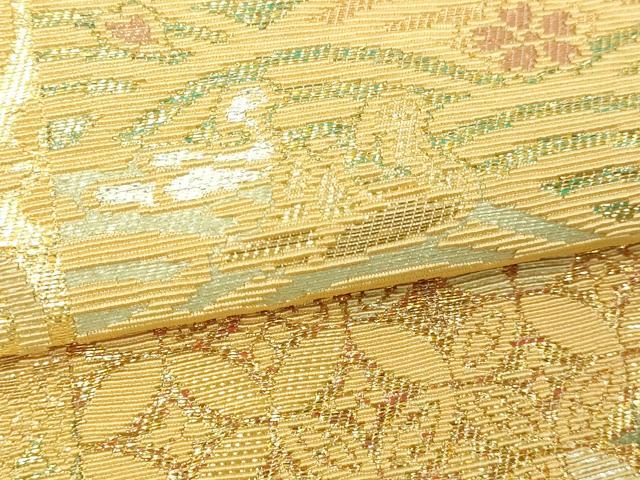 平和屋本店▼佐賀錦 六通柄袋帯 手織 金華山織 吉祥文 本金箔 正絹 逸品 DABE9162sf