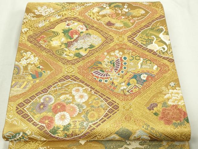 平和屋本店▼六通柄袋帯 琳派瑞祥錦 本金箔つづれ 上代58万 正絹 逸品 DABE9158sf