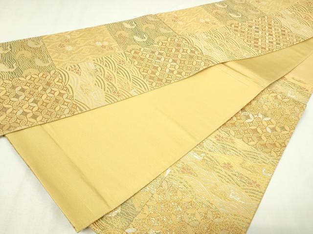 平和屋本店▼佐賀錦 六通柄袋帯 手織 金華山織 吉祥文 本金箔 正絹 逸品 DABE9162sf