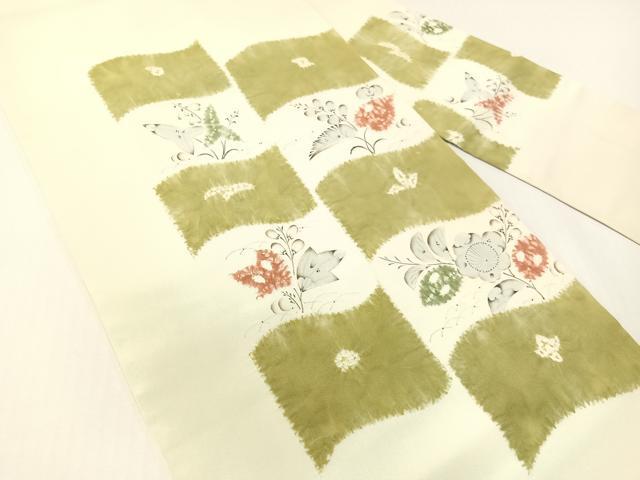平和屋着物●日本工芸会正会員 福村廣利 絵絞庵 塩瀬 九寸名古屋帯 手描き 絞り 辻が花 正絹 逸品 CABG1875vp
