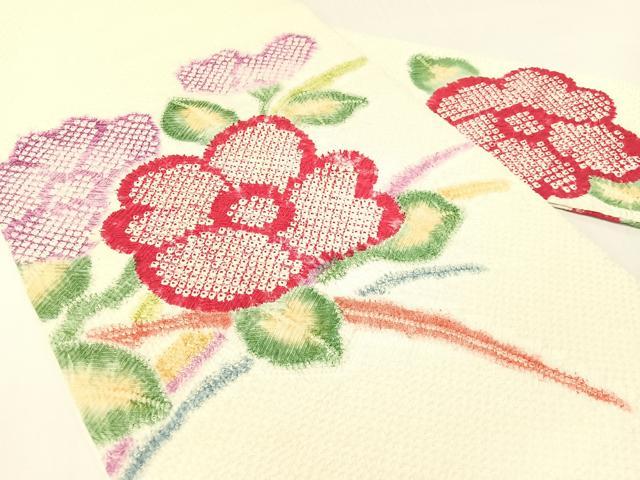 平和屋着物●名門 藤娘きぬたや・総絞り 九寸名古屋帯 芝草花文 正絹 逸品 CABG1872vp