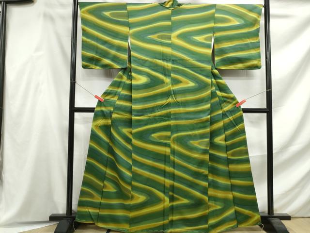 平和屋着物■上質な小紋 霞流水文 暈し染め 正絹 逸品 DABF4614qa
