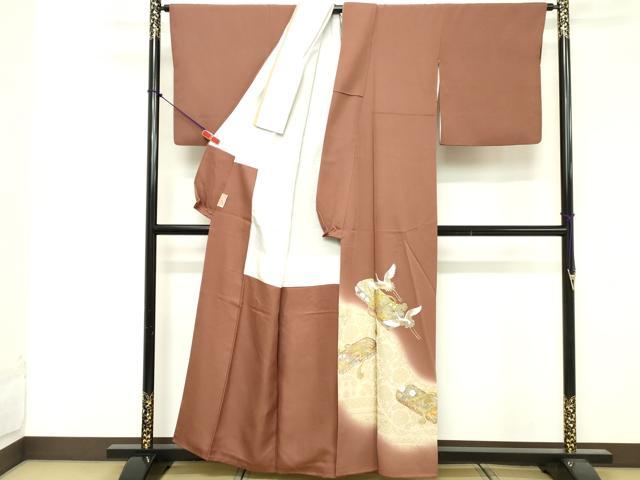 平和屋着物■豪華色留袖 作家物 文箱文 鶴 駒刺繍 暈し染め 金彩 正絹 逸品 DABF4080cd