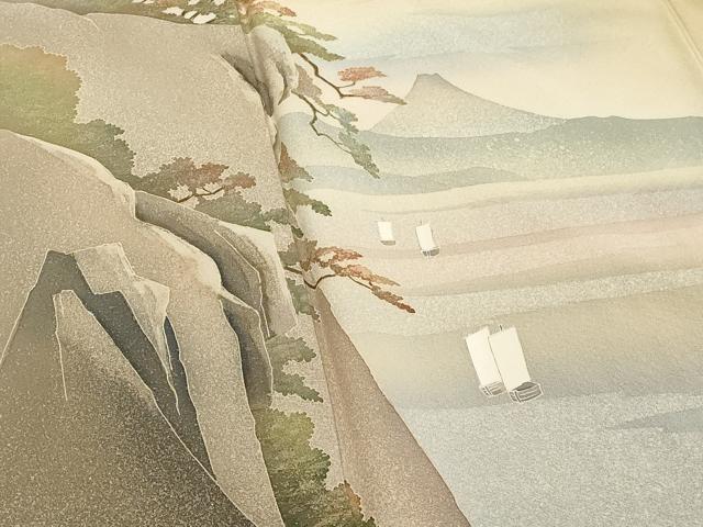 平和屋着物■訪問着 作家物 人物風景文 暈し染め 正絹 逸品 DABF4085cd