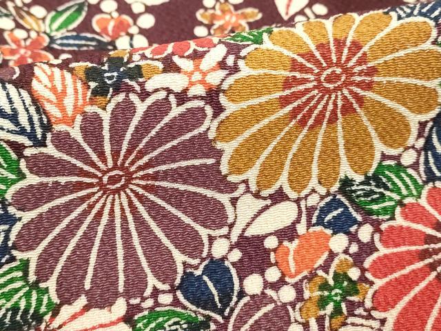 平和屋着物■上質な小紋 型染め 舞花文 大丸扱い 正絹 逸品 DABF4130cd