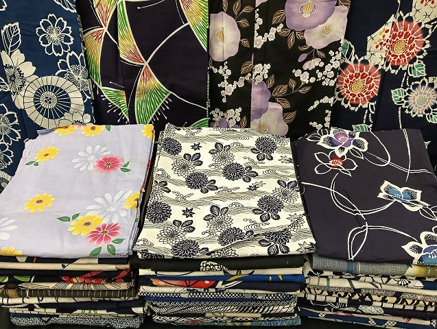 平和屋着物■浴衣 まとめて 45点 蝶 花柄 型染め など 着用可能多数 未使用品あり mmm141