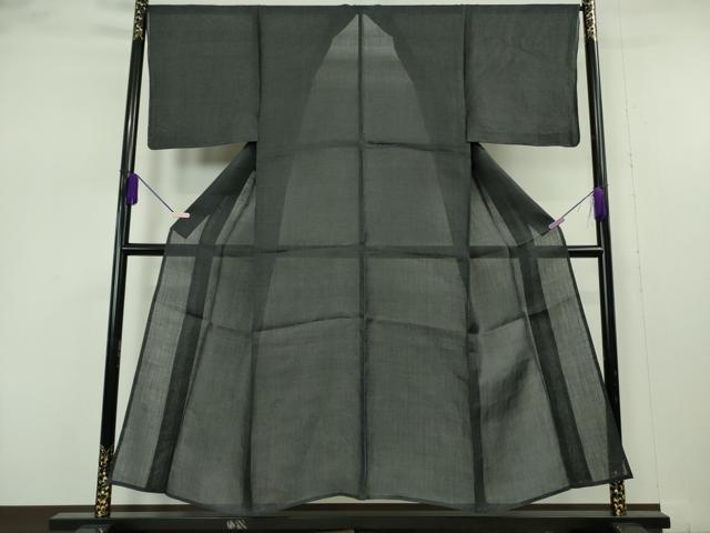 平和屋本店*極上 夏物 男性 石川県指定無形文化財 能登上布 本麻手織上布 濃紺地 逸品 未使用 DZAB0314kh6