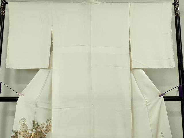 平和屋本店●極上 金彩友禅 卓越技能者・名工・和田光正 色留訪問着 文箱 菊梅文 象牙色地 金銀彩 さが美扱い 逸品 未使用 DZAB1408kh6